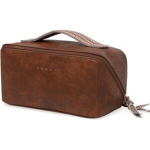 Women AH-Brown Large Capacity Cosmetic Travel Makeup Waterproof Portable Bag